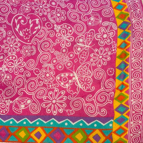 YSL Yves Saint Laurent Silk Bright Butterfly Floral Scarf! Excellent Condition! - Picture 6 of 8